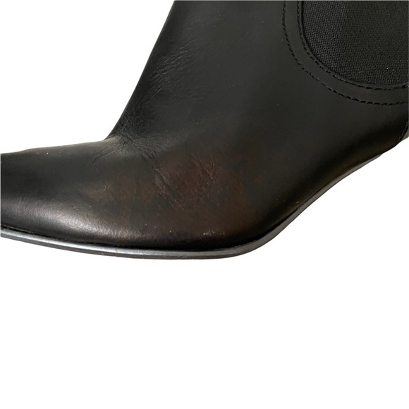 Diesel Black Leather Chelsea Ankle Boots US 6 Drinky Party Kitten Heel Metallic - Picture 9 of 11